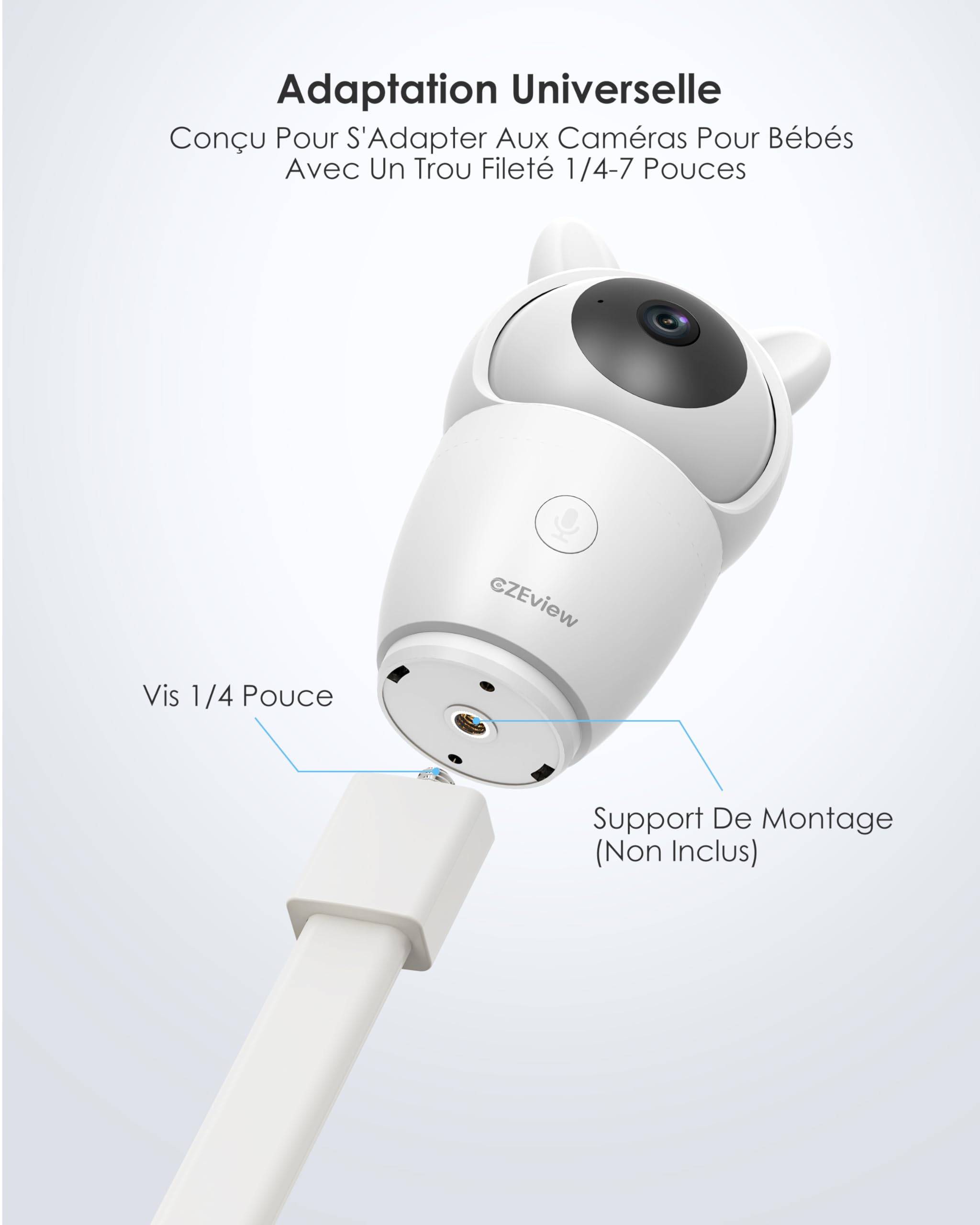CZEview Derebir - Supporto per fotocamera per neonati, compatibile con la maggior parte dei video baby phone