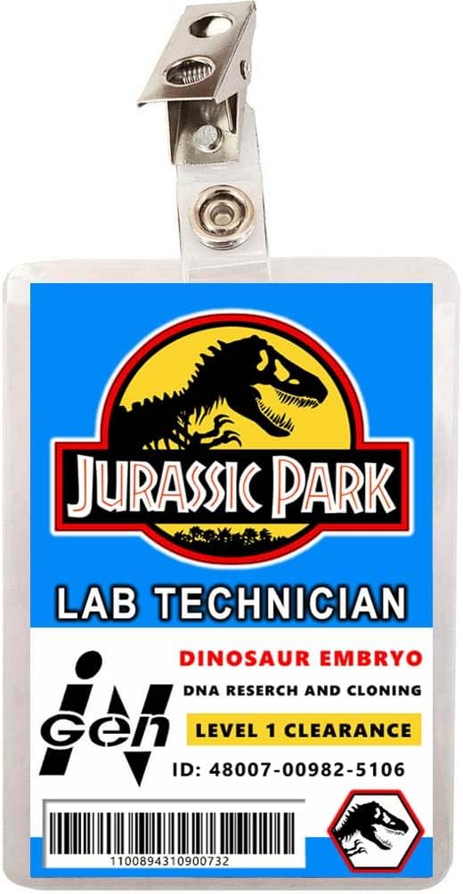 FIGHEROFIGHERO Dinosaur Park Lab Technician ID Badge, Black