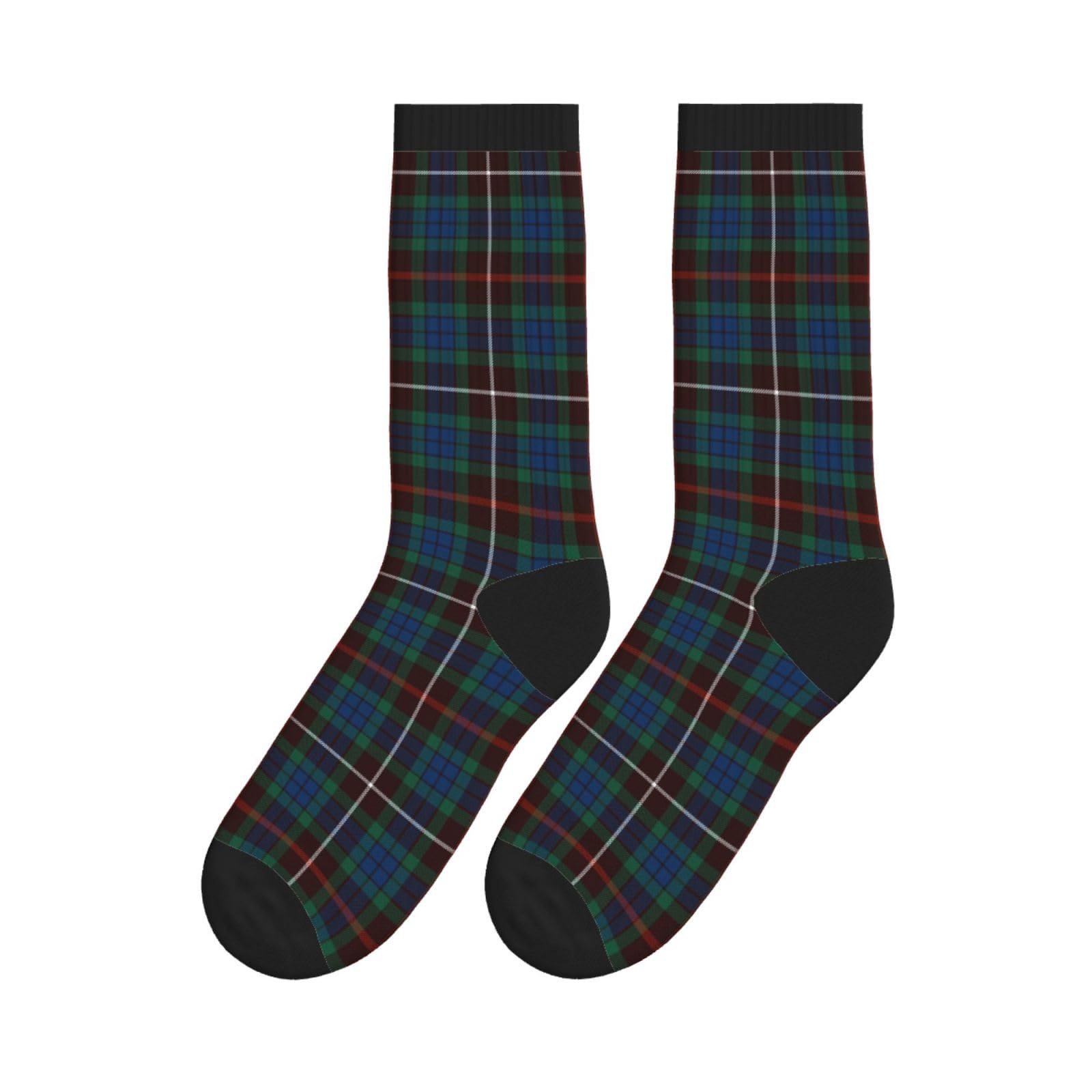 Smazdfxx Unisex Clan Fraser Hunting Ancient Tartan Casual Socks Crew Tube Socks Sport Running For Men Women