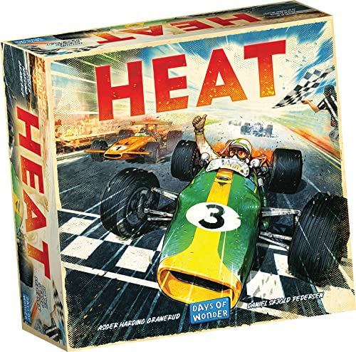 Asmodee - Heat - Jeu de Stratégie de Course Automobile - Jeu de Société pour Enfants dès 10 Ans - Jeu de Plateau 1 à 6 Joueurs - 60 Min - Course Immersive - en Français- Days of Wonder