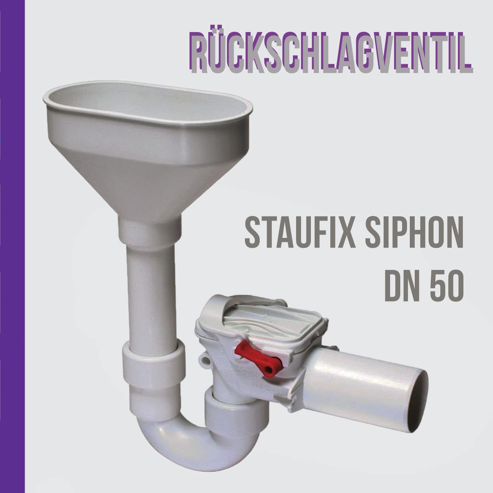 Kessel Staufix 73053 U-Geruchsverschluss mit Rückschlagklappe für Heizungsanlage Ø 50 mm