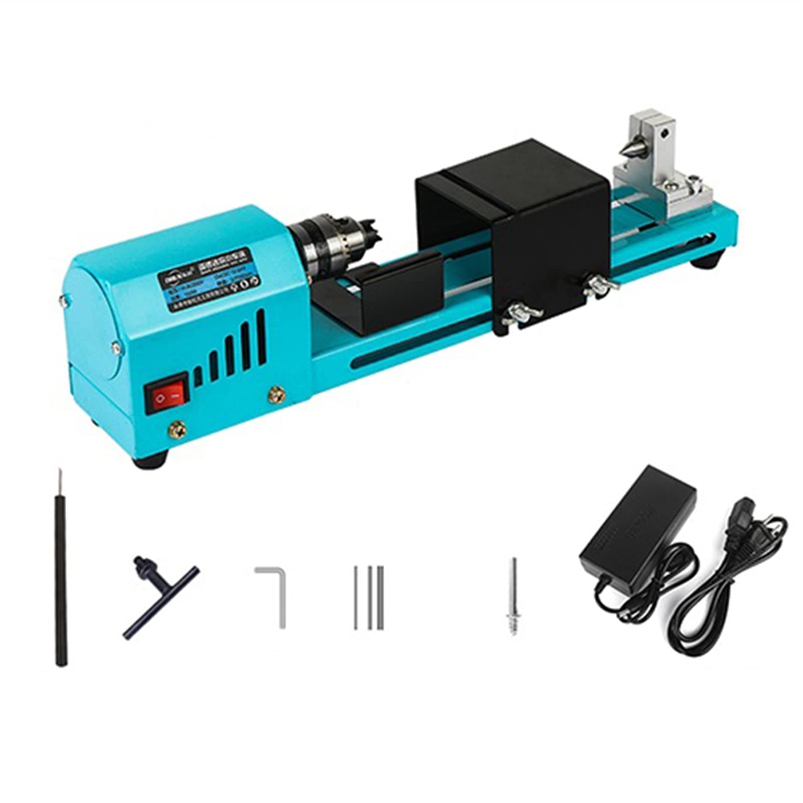 ZTBH Torno para carpintería Mini máquina de Torno de 150W, máquina de Torno de Perlas de Buda de la Madera Juego de Herramientas (Color : Set 1)