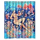 Japanese Anime Sexy Music Girl Hatsune Miku Undersea World Goldfish Custom Design Shower Curtain Personalized Bath Curtain 60 72 Inch