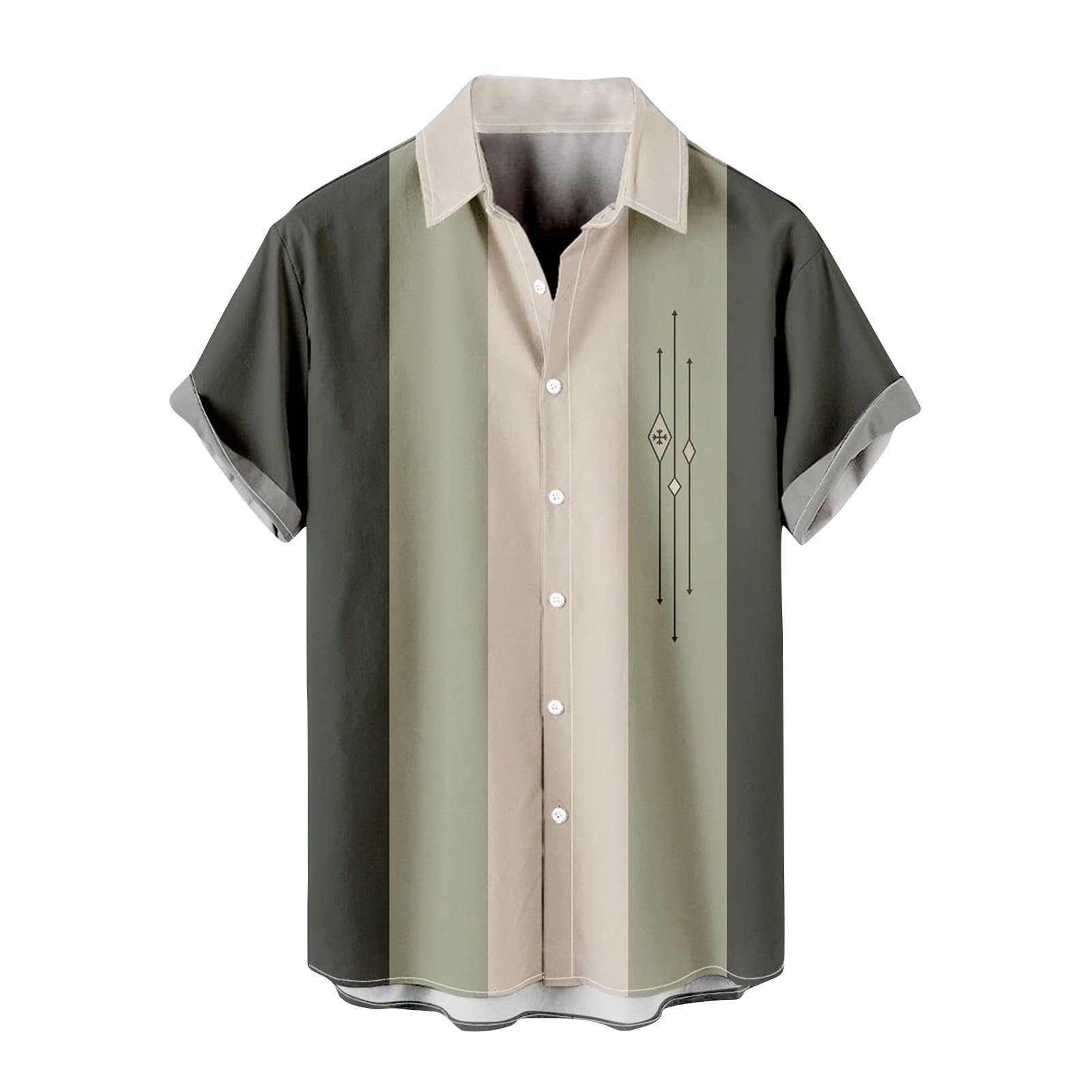uxxnjfg Camisa Hombre Manga Corta Camisas Hawaiana Casual Camisa Suelta Funky de Verano 2024 Camisas de Color Sólido con Botónes Elegante Informales Shirt