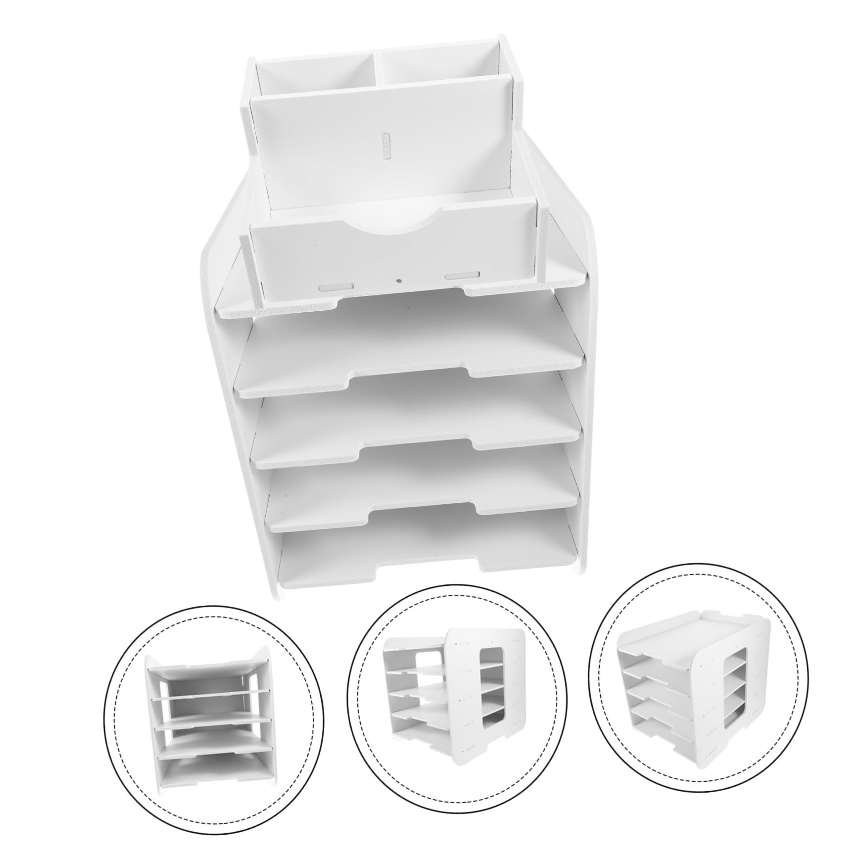 Portaoggetti Scrivania Multi Organizer Impilabile Per Documenti e Resistente Per