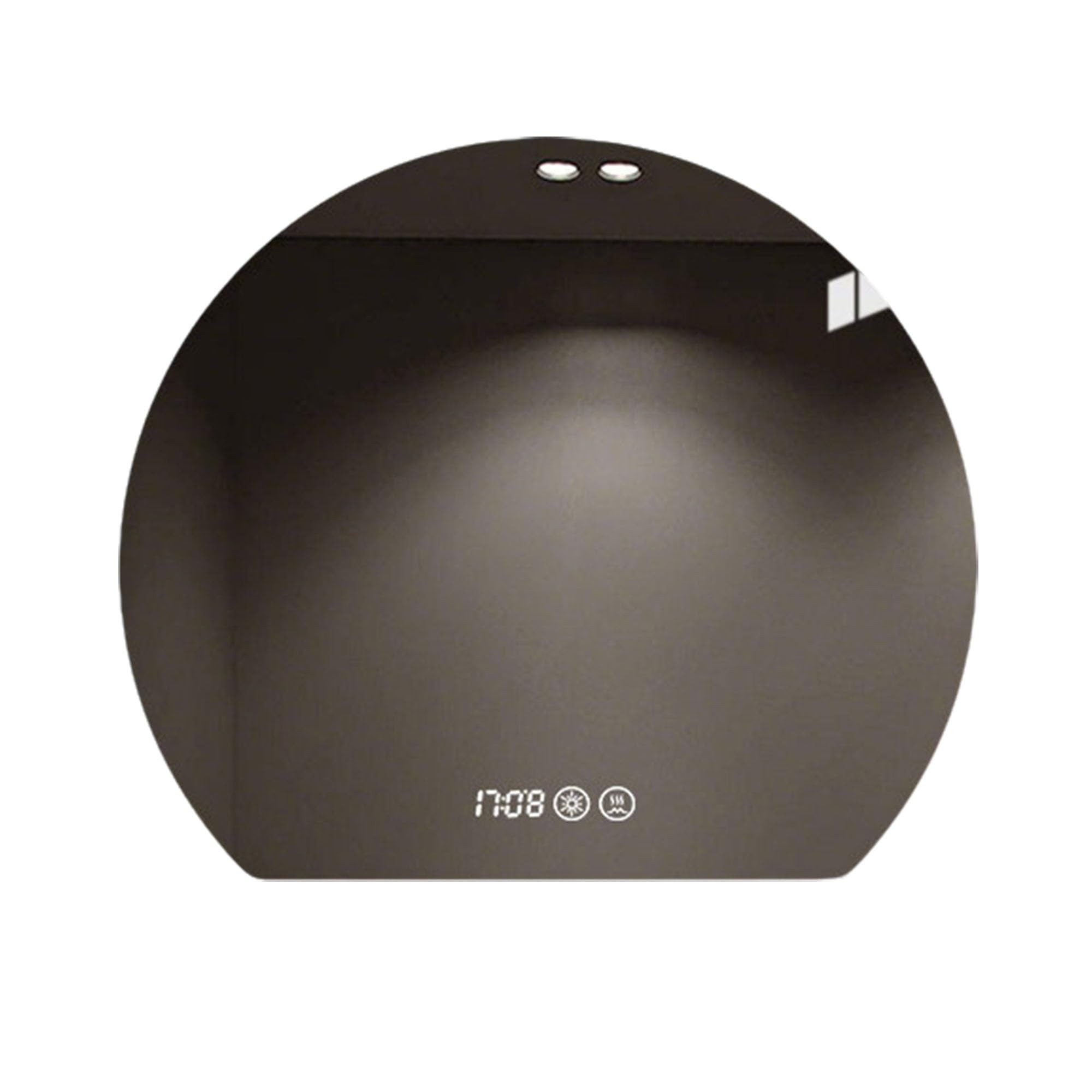 Specchio da bagno a LED semicircolare con luci, specchio intelligente antiappannamento, controllo touch, dimmerabile a 3 temperature di colore, display della temperatura, antideflagrante(60x54cm)