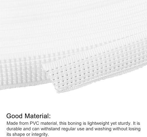 Miniatura 3 de uxcell Deshuesado para coser, 1 pieza de 50 yardas y 0.394 in  corsé de poliéster de baja densidad para vestido de novia, vestido de novia (blanco)