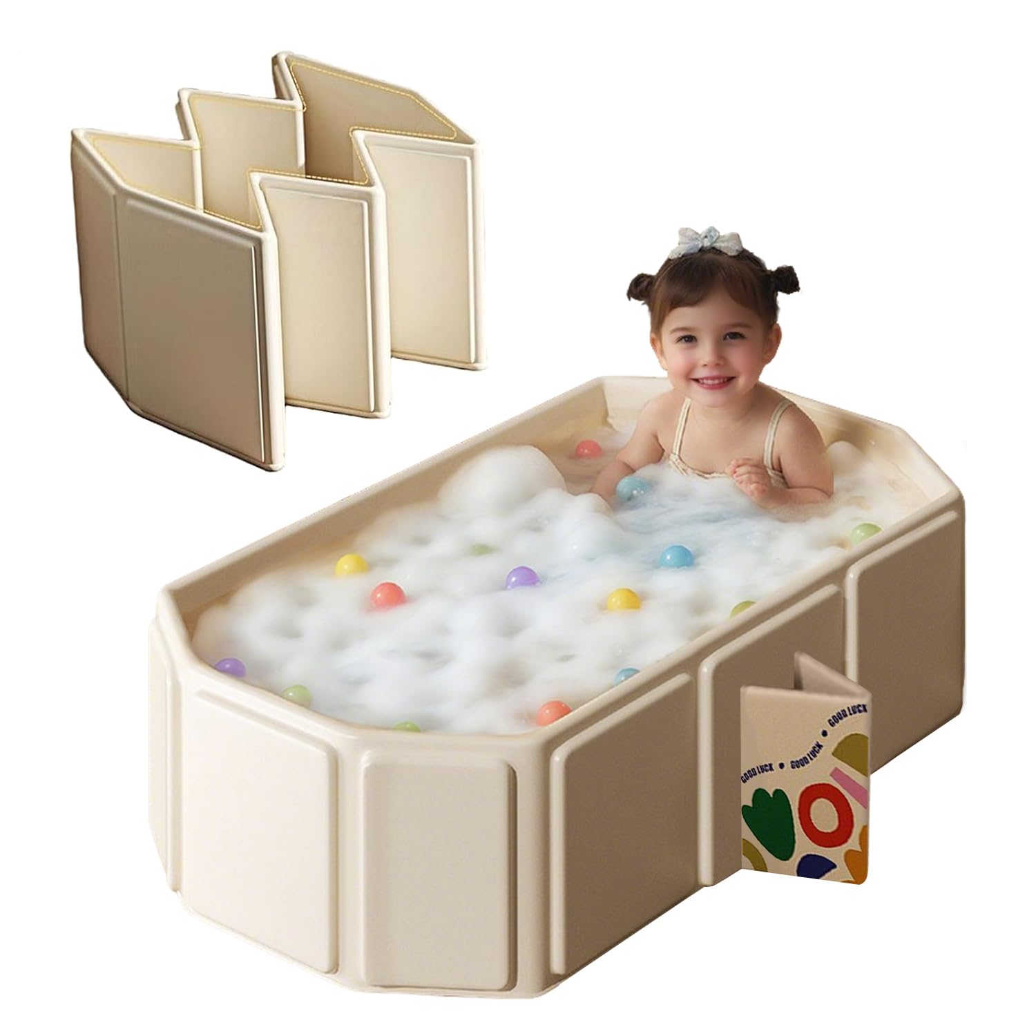 Bañera Bebé Plegable - XL Bañera Portátil Ahorro de Espacio - Antideslizante con Patas Reforzadas para Ducha - Sin BPA (Rosa)