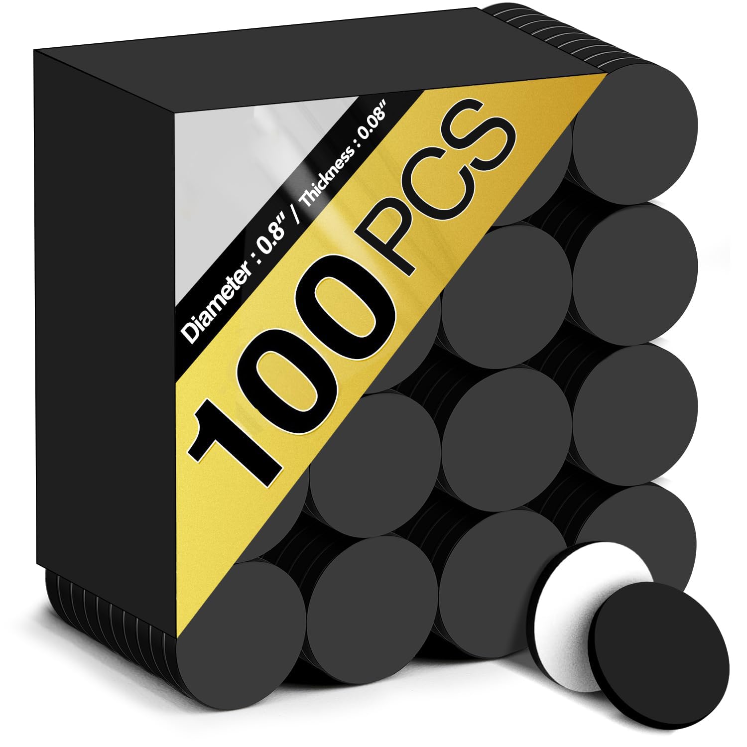 Round Magnets with Adhesive Backing for Crafts - 100 PCs Flexible Self Adhesive Magnetic Tape - Flexible Magnet Sheets with Adhesive for Crafts, DIY, whiteboards & Fridge, Easy Peel and Stick