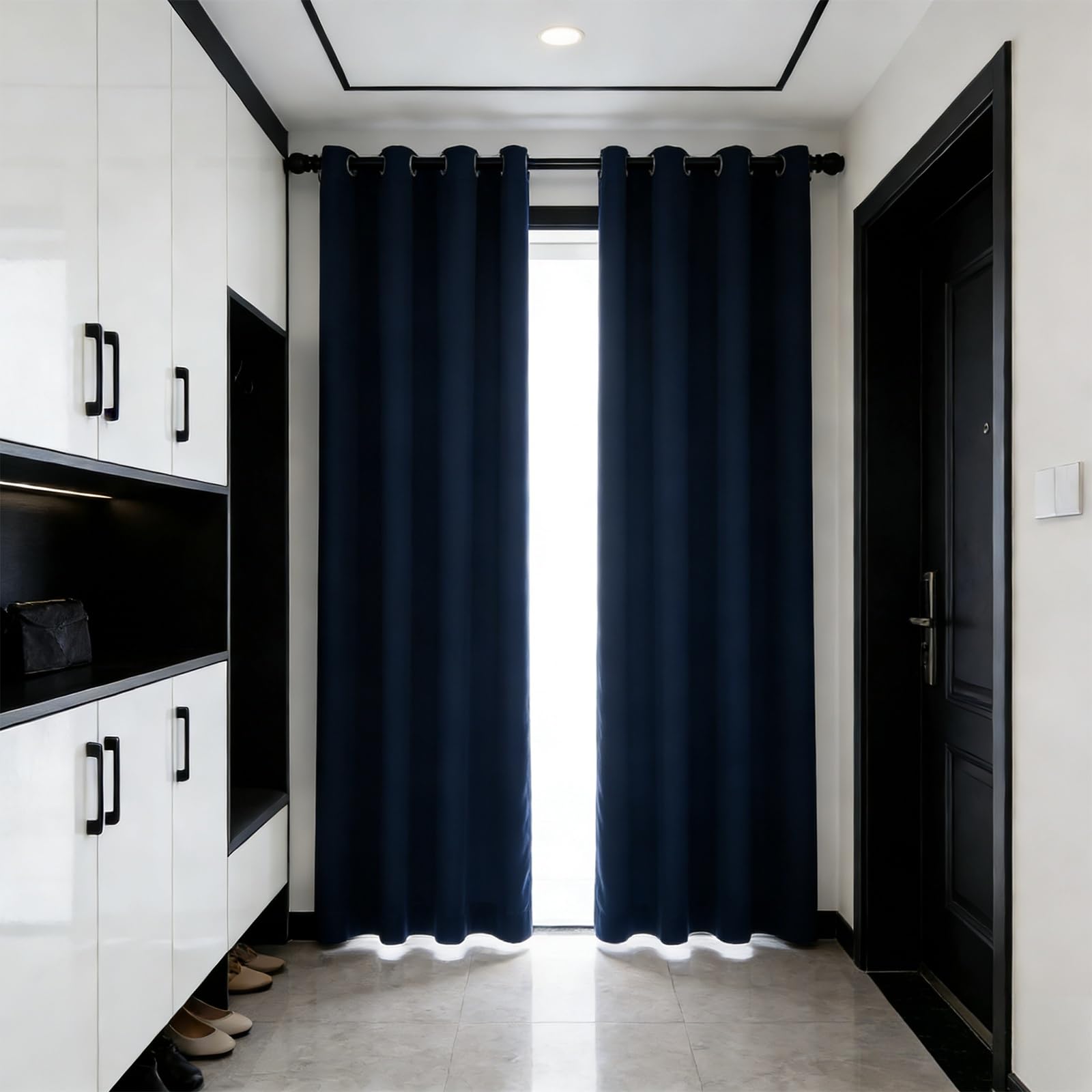Curtains et draperies anti bruit atténuation sonore rideau occultant bleu