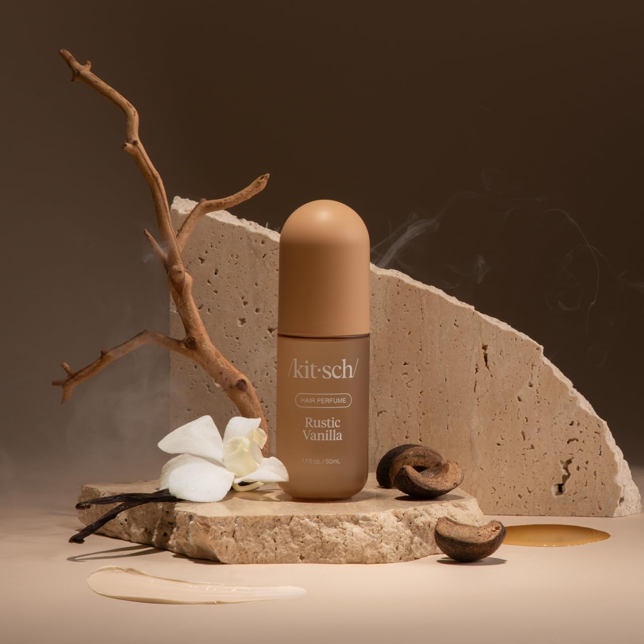 Kitsch Hair Perfume for Women - Rustic Vanilla | Clean, Deodorizing & Patented Odor-Eliminating Technology Hair Spray & Body Mist - Freshen Hair, Pillows - Warm Tonka, Vanilla & Cedar Blend - 50 mL