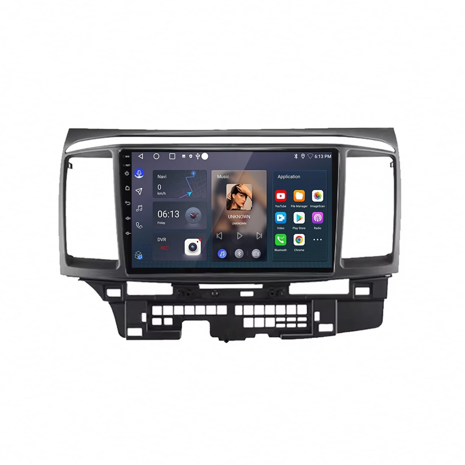 Ekran Carplay dla MITSUBISHI LANCER 9 10 X 2008-2016 Ekran Dotykowy Z Bluetooth, Mirror Link, Sterowaniem Głosowym, Nawigacją Gps, Fm, Aux I Wi-Fi, 4 Rdzeń 4G+64G