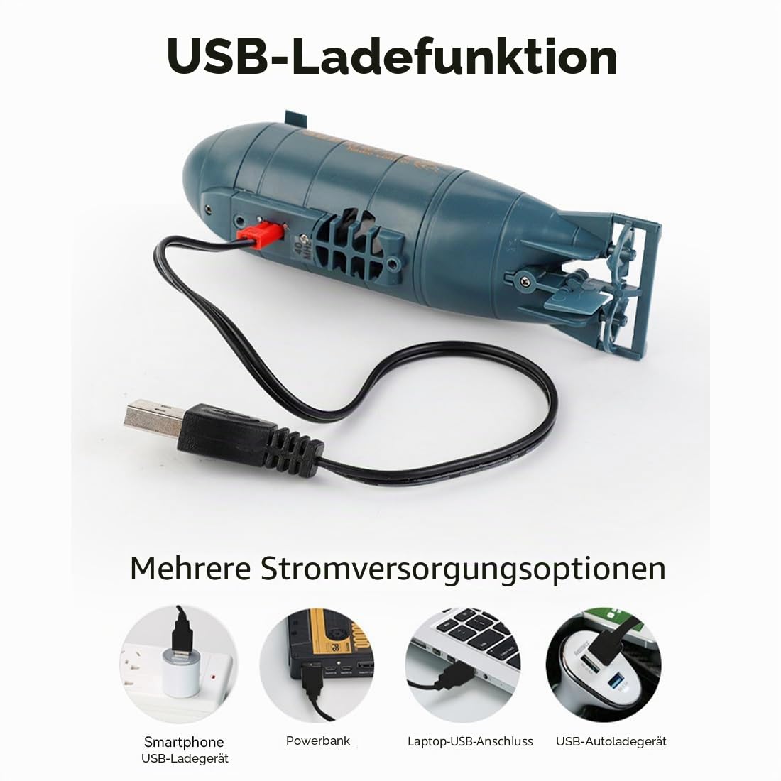 Mini U-Boot RC für Erwachsene, 6-K-Fernbedienung wasserdicht, Boot, Tauchen für Pool, Badewanne, Wasserparks, Sommergeschenke