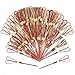 OOTSR 100 pcs Bambou Cocktail, 4,7 pouces En Bois Tropical Cocktail Cure-dents pour Fête Apéritif Boisson Martini Alimentaire Fournitures Gâteau Snack Décoratif- Bâton de bambou coeur rouge