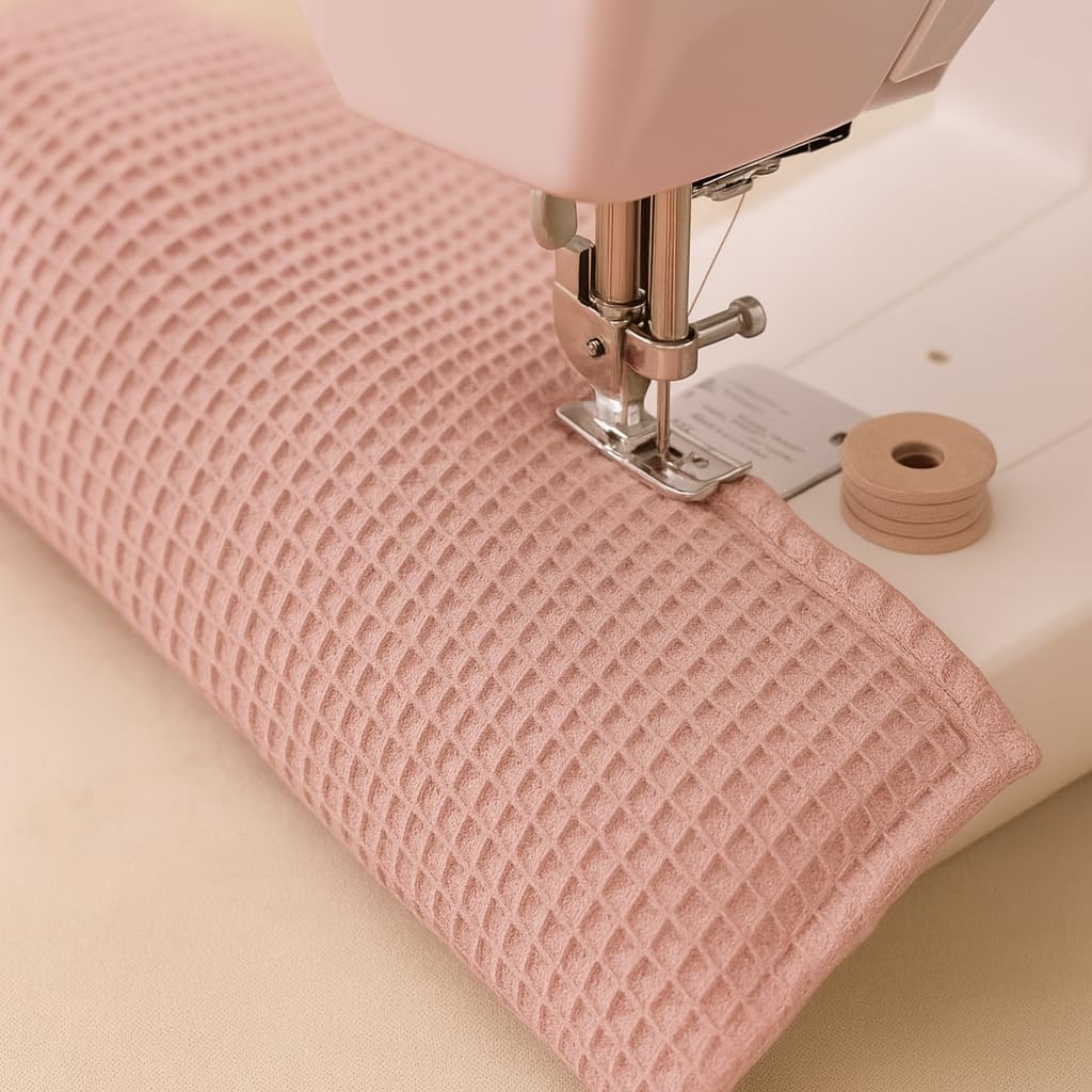 Schlangenmanufaktur® Baby Bettschlange Kuschelschlange Waffelpique Altrosa, Handgemacht in Bayern aus Öko-Tex® Materialien, Laufstall-Umrandung (350x13cm)