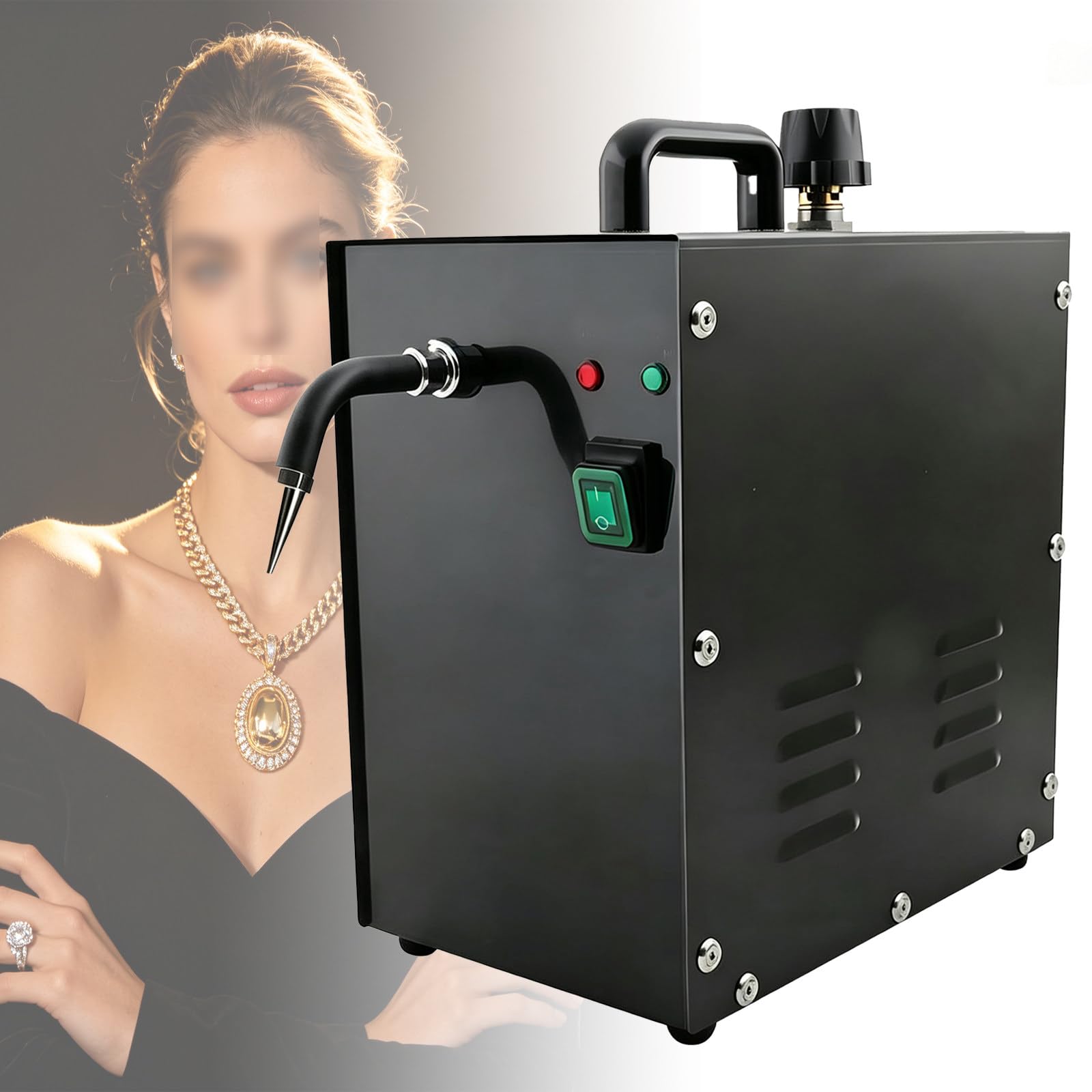 Myjka parowa 1300 W do pierścionków, naszyjników i monet, 2 l, sterowanie nożne, stal nierdzewna 304, ekologiczna – przywróć blask swoim przedmiotom