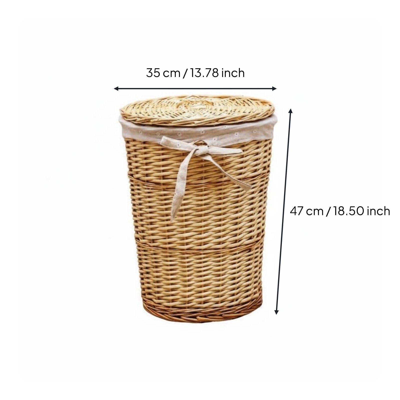 Cesto Portabiancheria Grande Cesto Cesta Vimini Cesto Biancheria Intrecciato con Coperchio E Sacco Interno Lavabile per Settimana di Bucato Ordinata, Medio, Con Piccoli Fiori Bianchi