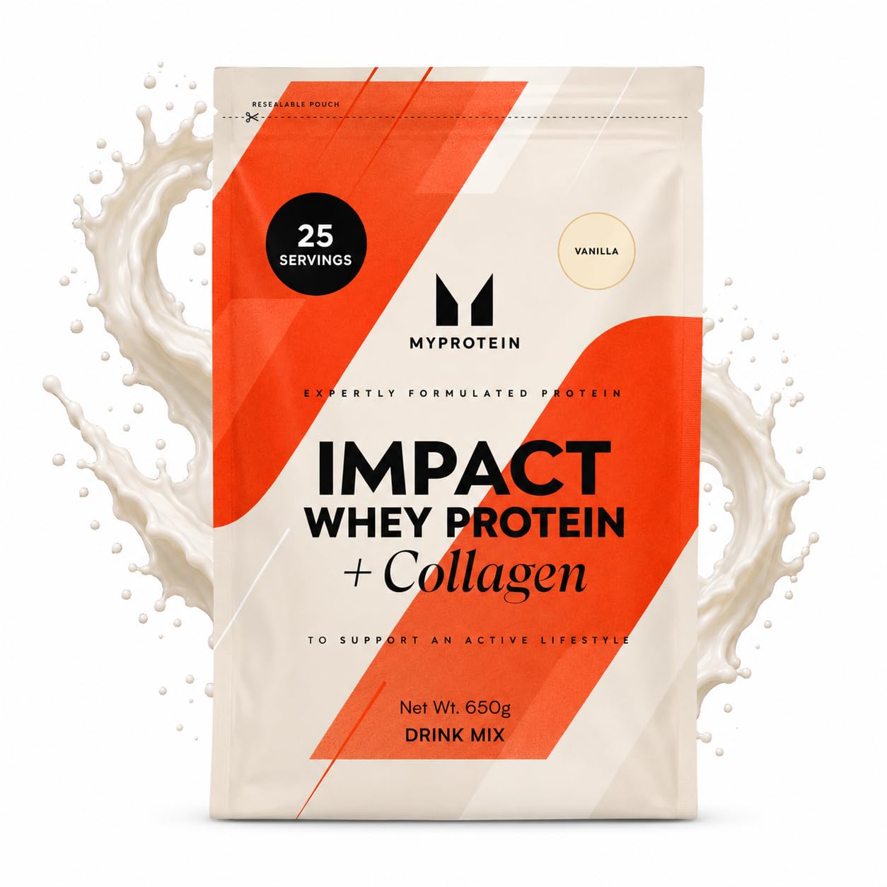 Myprotein Impact Whey Protein Powder with Collagen, Vanilla, 25 Servings Vanilla 25 Servings (Pack of 1)