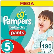 PAMPERS PANTS TAILLE 5 190 COUCHES BABY-DRY COUCHES-CULOTTES (12-17 KG)