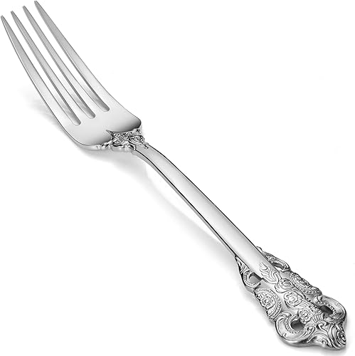 Royalrose Monarchy - Tenedor de cena de 4 piezas acero inoxidable 1810 8 pulgadas pulido de espejo apto para lavavajillas