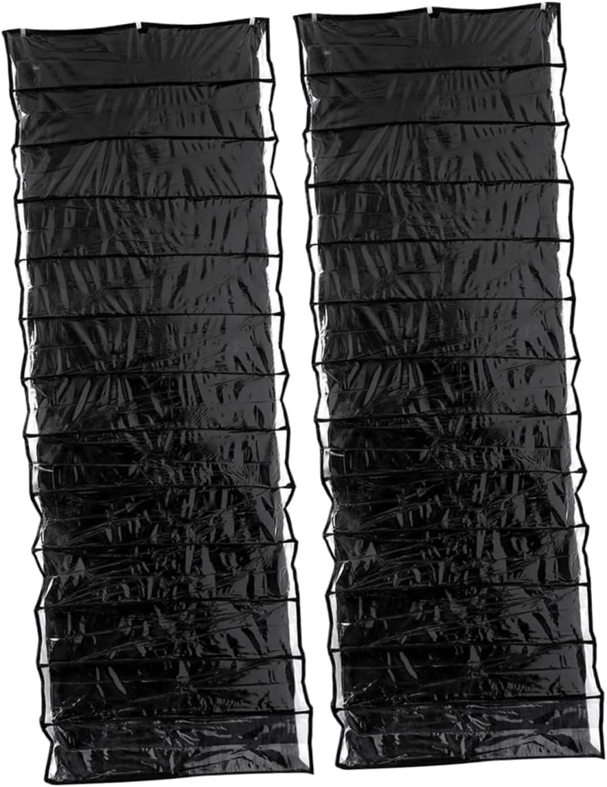 2PCS Over the Door Shoe Organizer Hanging Rack for Closet Storage Space Saver with Hooks Large Capacity Shoe Holder for Bedroom Dorm and Small Spaces Black