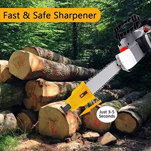 Blobabe Chainsaw Sharpener, Portable Chain Saw Blade Sharpener Chainsaw Teeth Sharpener Kit Universal Sharpening Stone Grinder Tools for 14/16/18/20 Inch Two Holes Chain Saw Bar