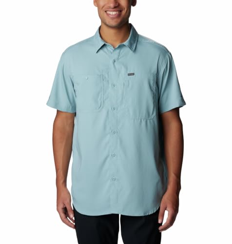 Image of Columbia Men Polyester Loose Omni-Shade Ridge Utility Lite Hiking and Trekking Short Sleeve Shirt