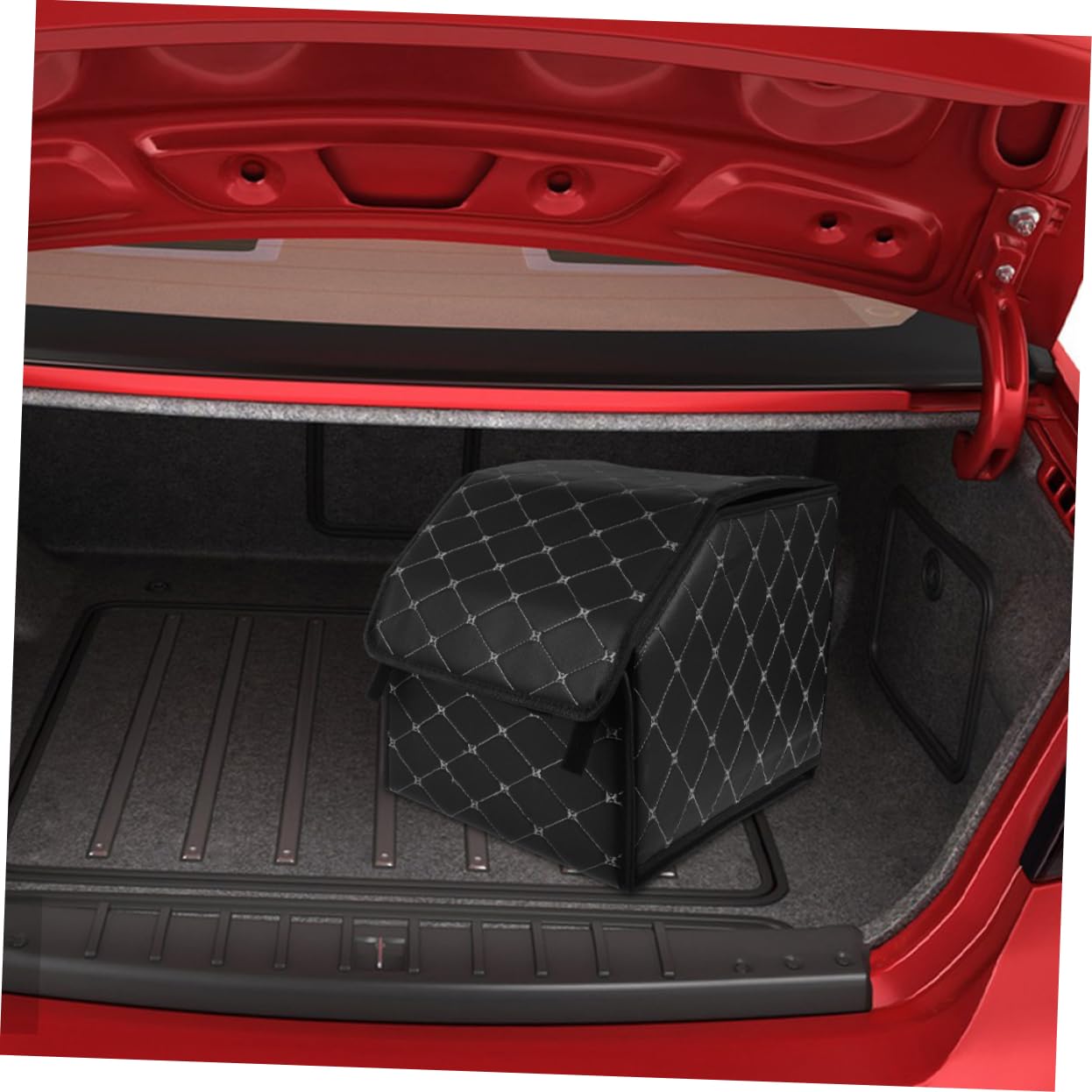 TOPBATHY 2 Cajas Organizadoras Plegables de PU para Maletero de Coche