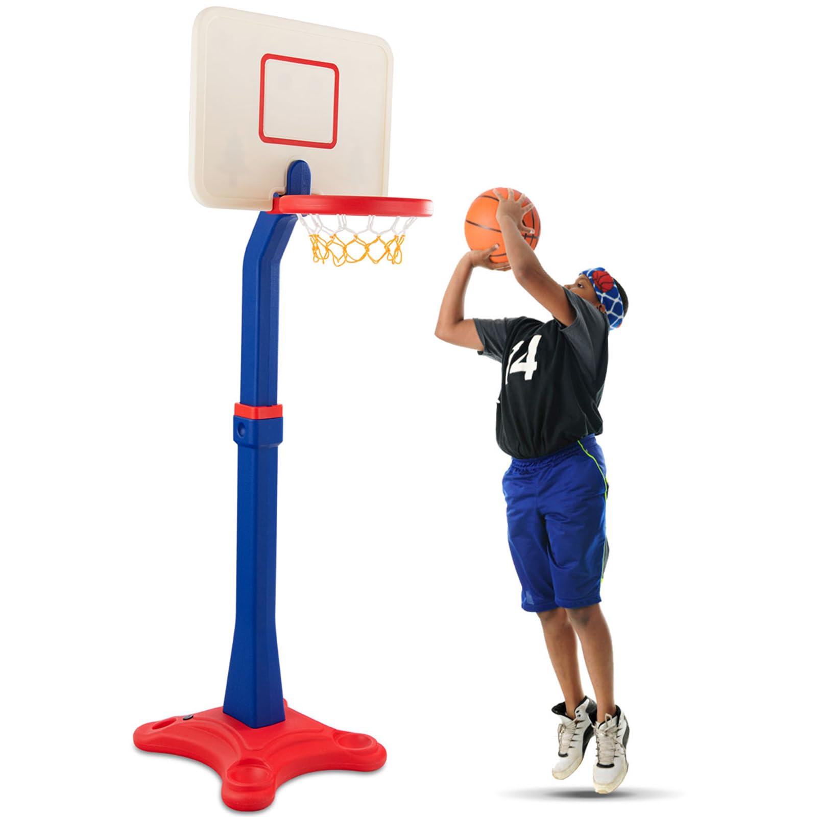 COSTWAY Canasta De Baloncesto Con Soporte Ajustable En Altura Ruedas Moviles Estable Rellena Con Agua O Arena 13093015