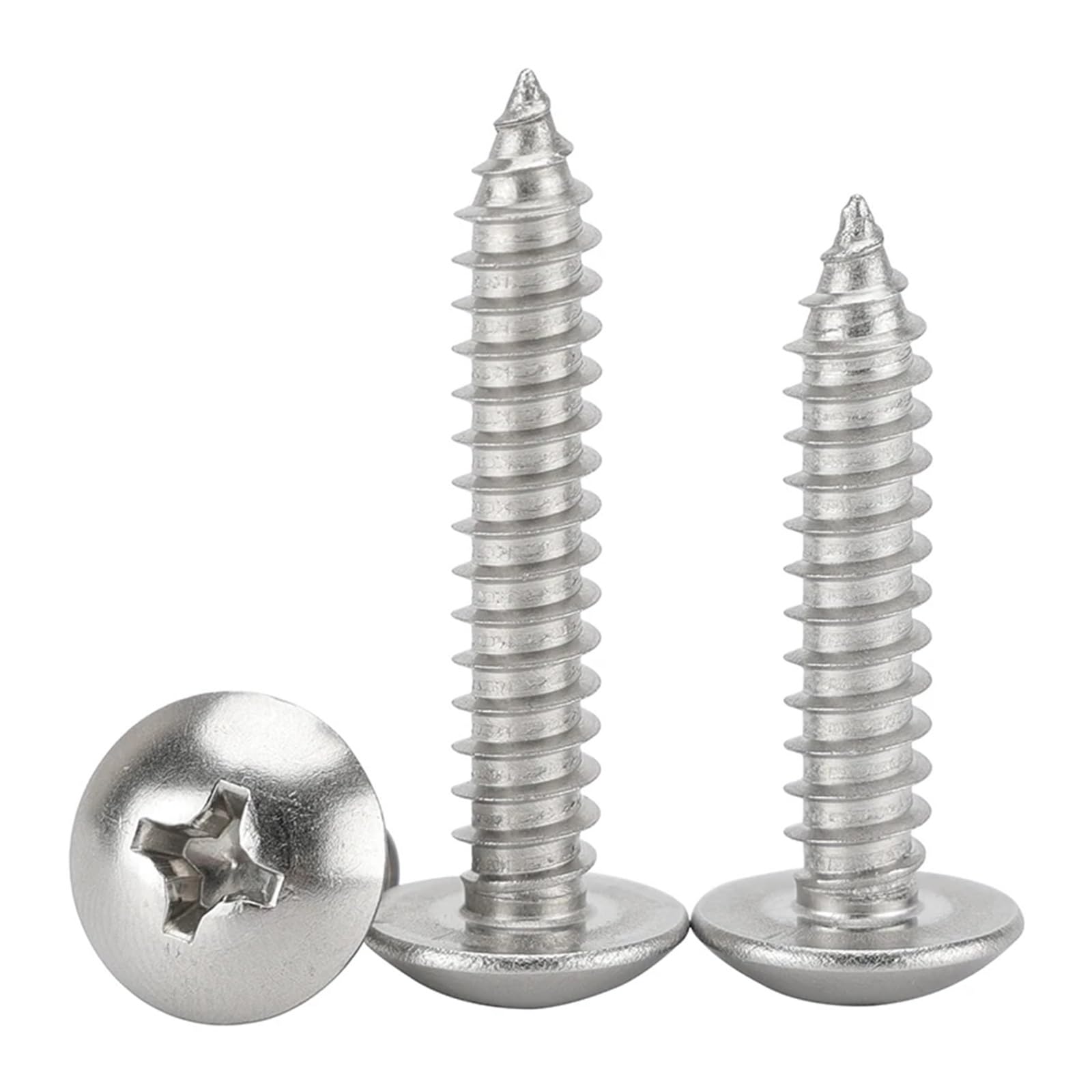 Viti autofilettanti, Confezione di viti autofilettanti for legno a testa cilindrica con intaglio a croce M3-M6 in acciaio inossidabile 304(14mm,M3 (50pcs))