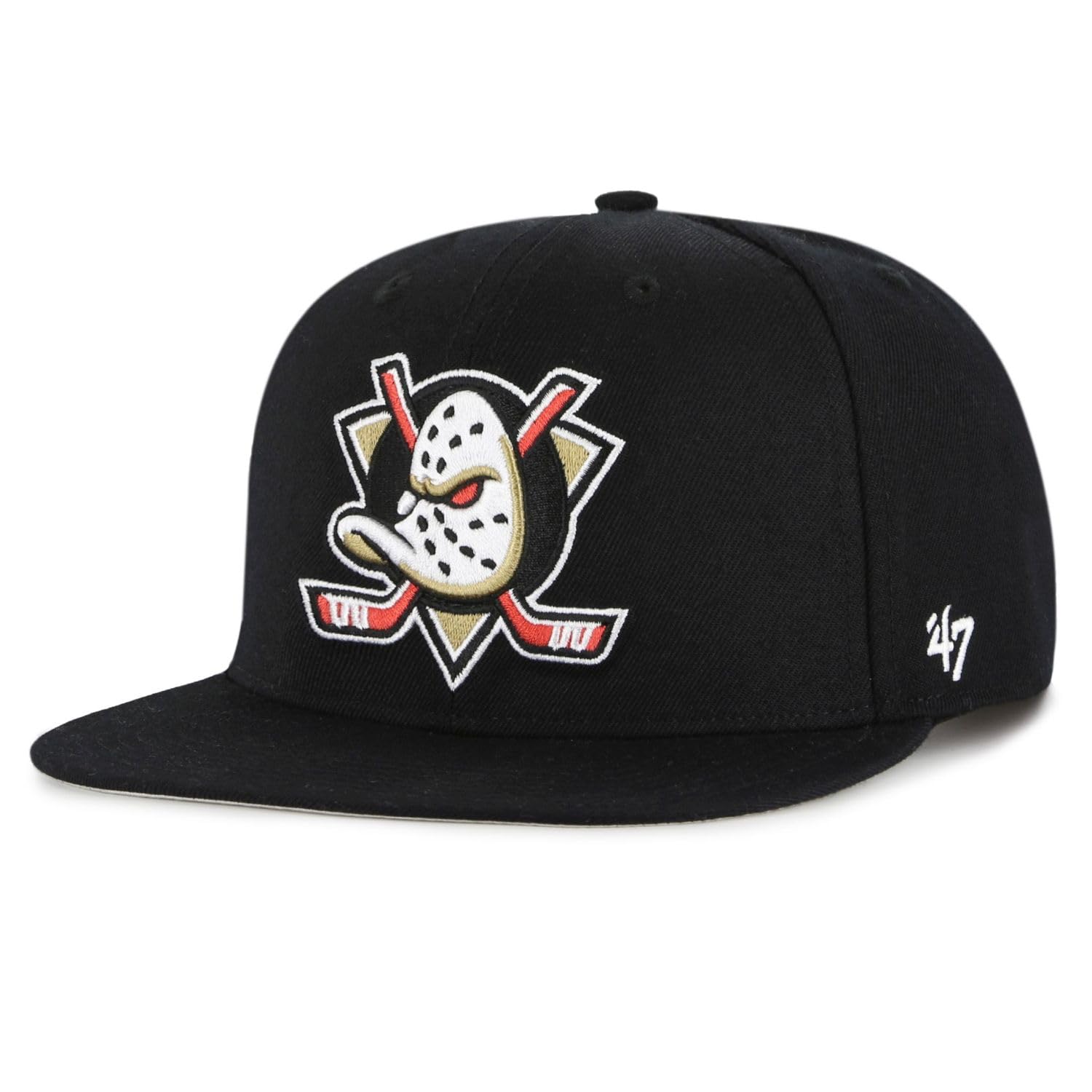 Men's Black 47 Brand Snapback Cap - Nhl Anaheim Ducks Noir