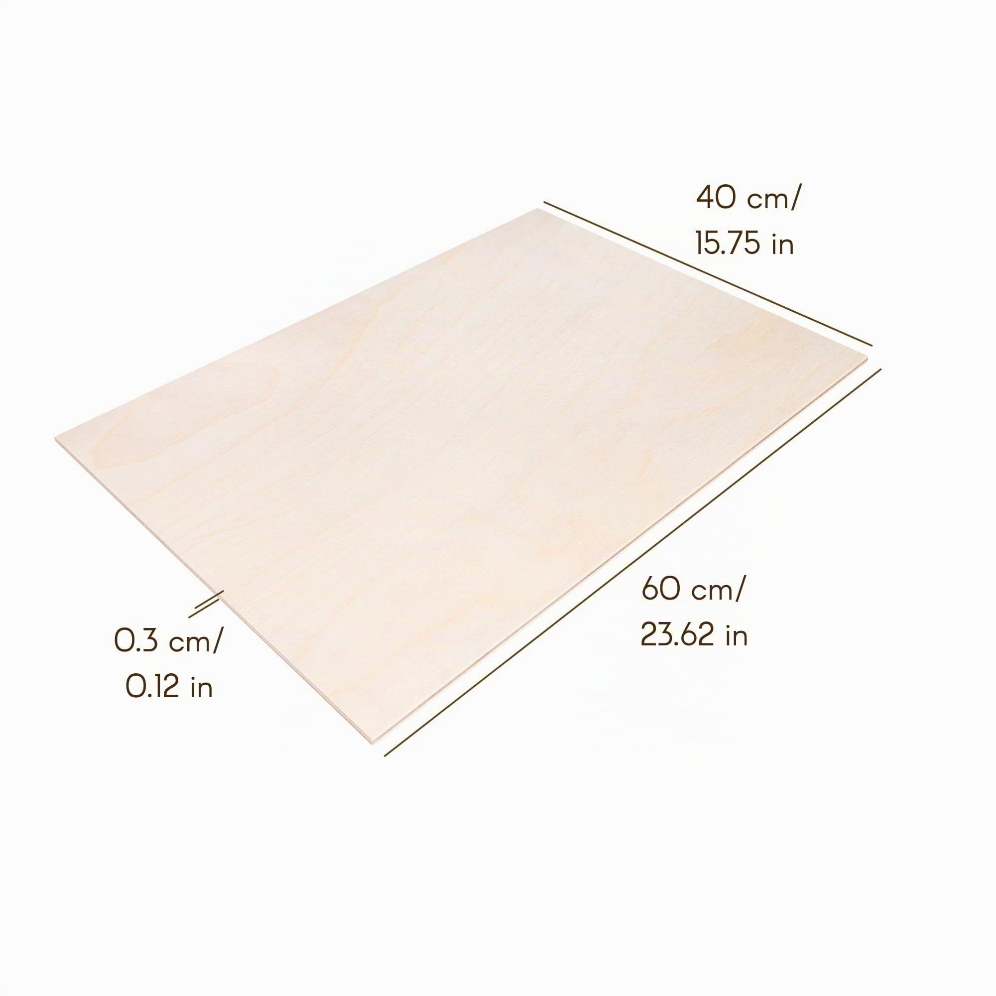 Creative Deco 10 x Contreplaqué 3mm | 600 x 400 x 3mm (+/- 2mm) | Planche Bois Brut Bouleau | Panneau Feuille Découpe Laser | Bois pour Pyrogravure, Gravure, Cricut, Maquette