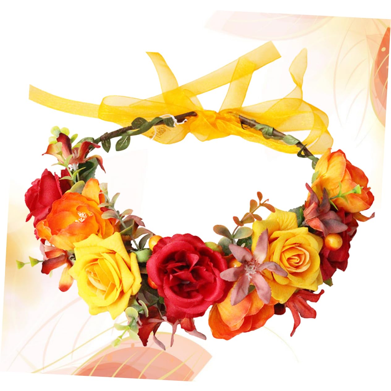 MAGICLULU 2 Piezas Cintas Para El Pelo De Fiesta Sombreros De Fotografía Flor Rosa Guirnalda De Flores Diadema De Boda Tiara Víspera De Todos Novia Accesorios Para El Cabello