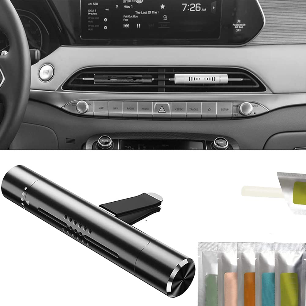 ARKZO® Car Air Freshener for Dashboard & Office with 5 Reusable Fragrance Sticks (Black)