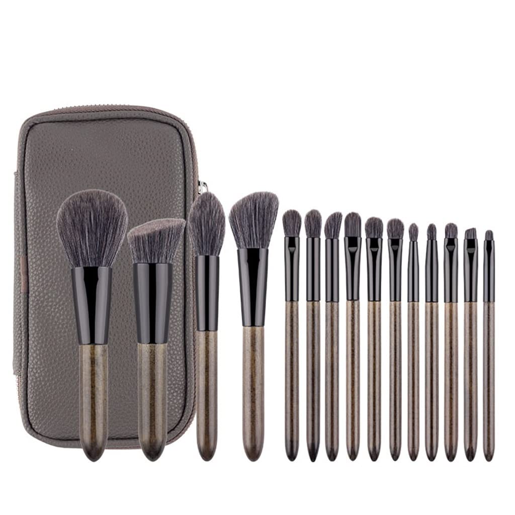 15Pcs Make-Up Pinsel Set Mit Tasche Foundation Lidschatten Blending Augenbrauen Make-Up Pinsel PU Leder