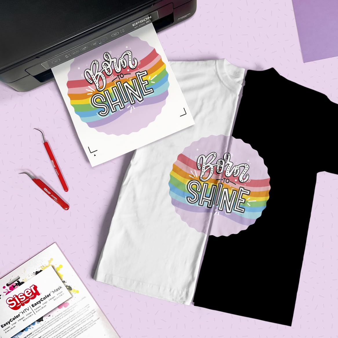 Siser Juliet® Starter Pack - Beinhaltet den Juliet High Definition Schneideplotter, sowie thermo-transferierbare Schneide- und bedruckbare Folien, Aufkleber und Zubehör