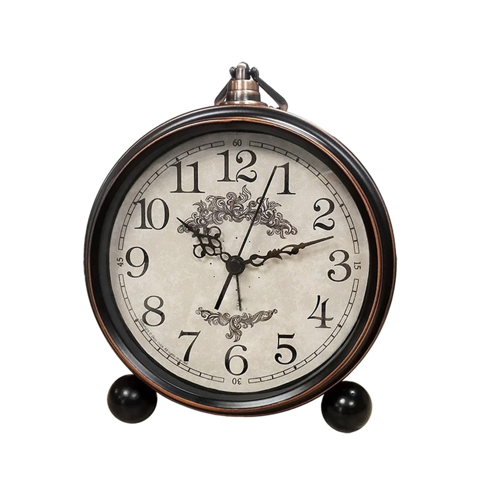 Reloj despertador retro silencioso contra el insomnio jojofuny de metal para mesita
