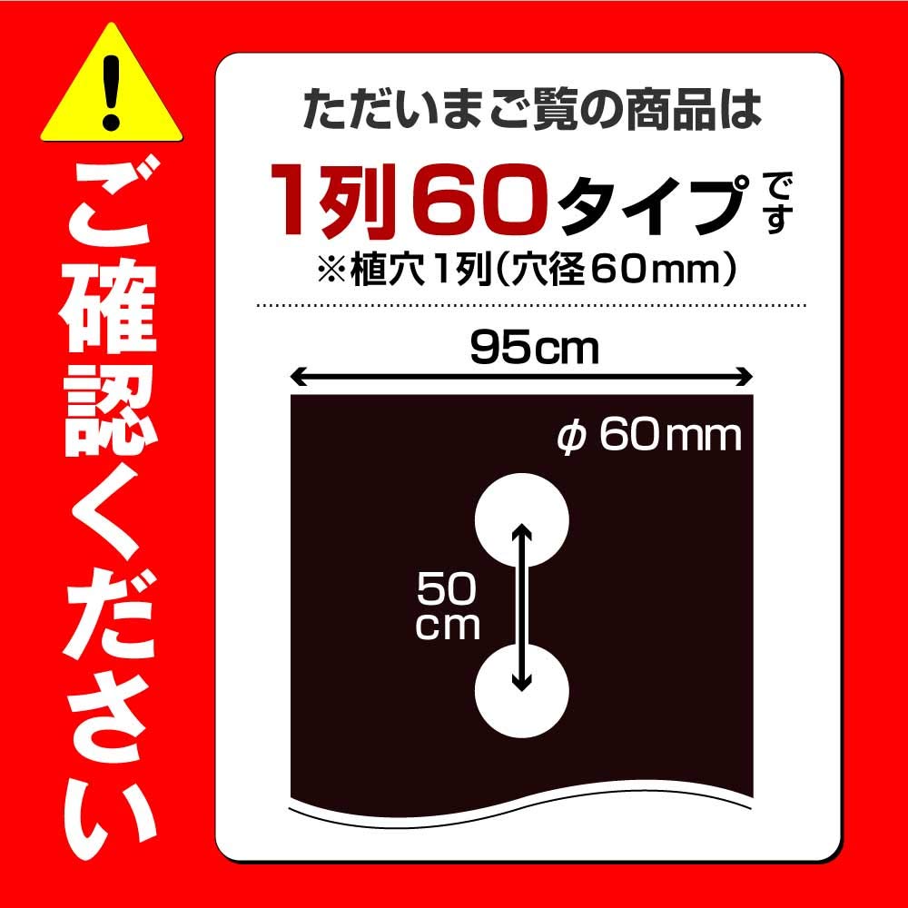 Amazon.co.jp: 農業用マルチ 国華園 黒穴あきマルチ 1列60 0.95m×50m 2