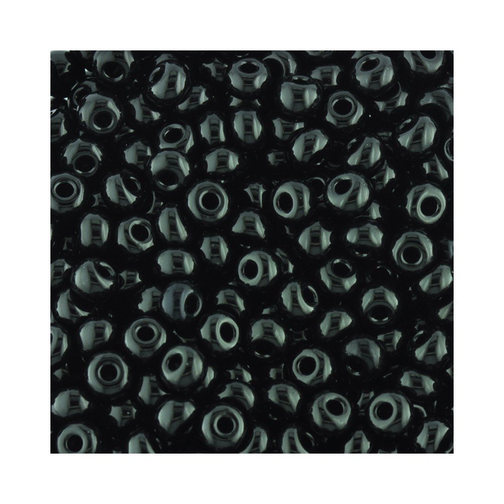 Seed Beads Size 5 Opaque Black Qty 10 Grams
