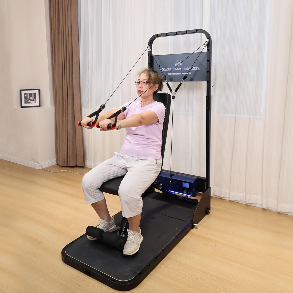 WOLFMATE Smart Fitness Trainer for Elderly People - Strength Training Machine Multifunctional Workout Device with Standard, Home Gym Equipment for Full Body Workouts for Old People (Pruple, Bracket)