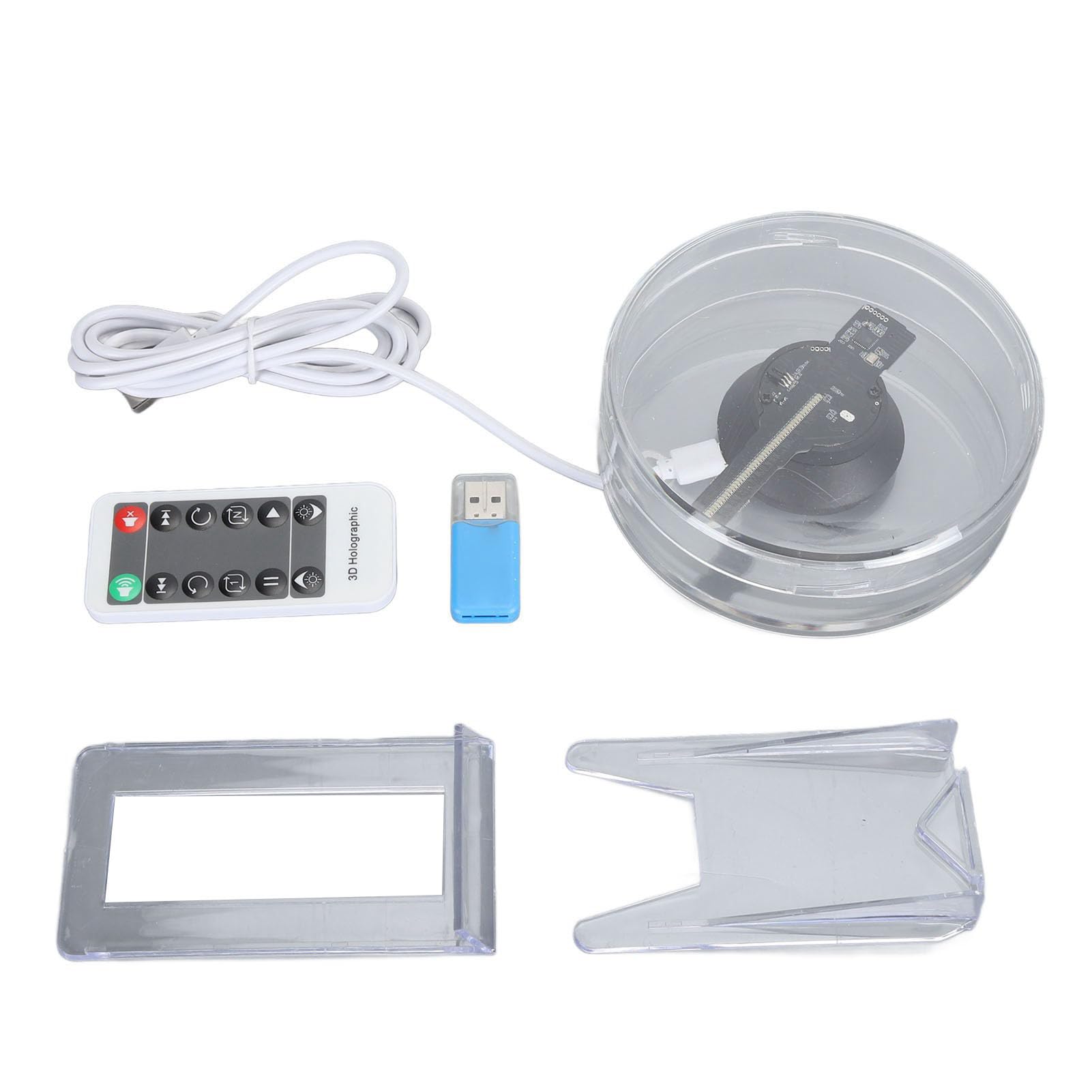 Proiettore WiFi con Ventola Ologramma 3D, 224 Perline Luminose a LED, Display per Proiettore Pubblicitario Video Olografico 2000x224 da 16,1 Pollici, Funzionamento APP, per