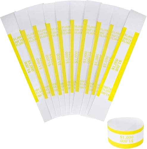 Bandas de divisa para envoltura de billetes, tiras autoadhesivas de dinero para organizar facturas, colores estándar ABA, 7.5 x 1.15 pulgadas disponible en Yaxa Colombia