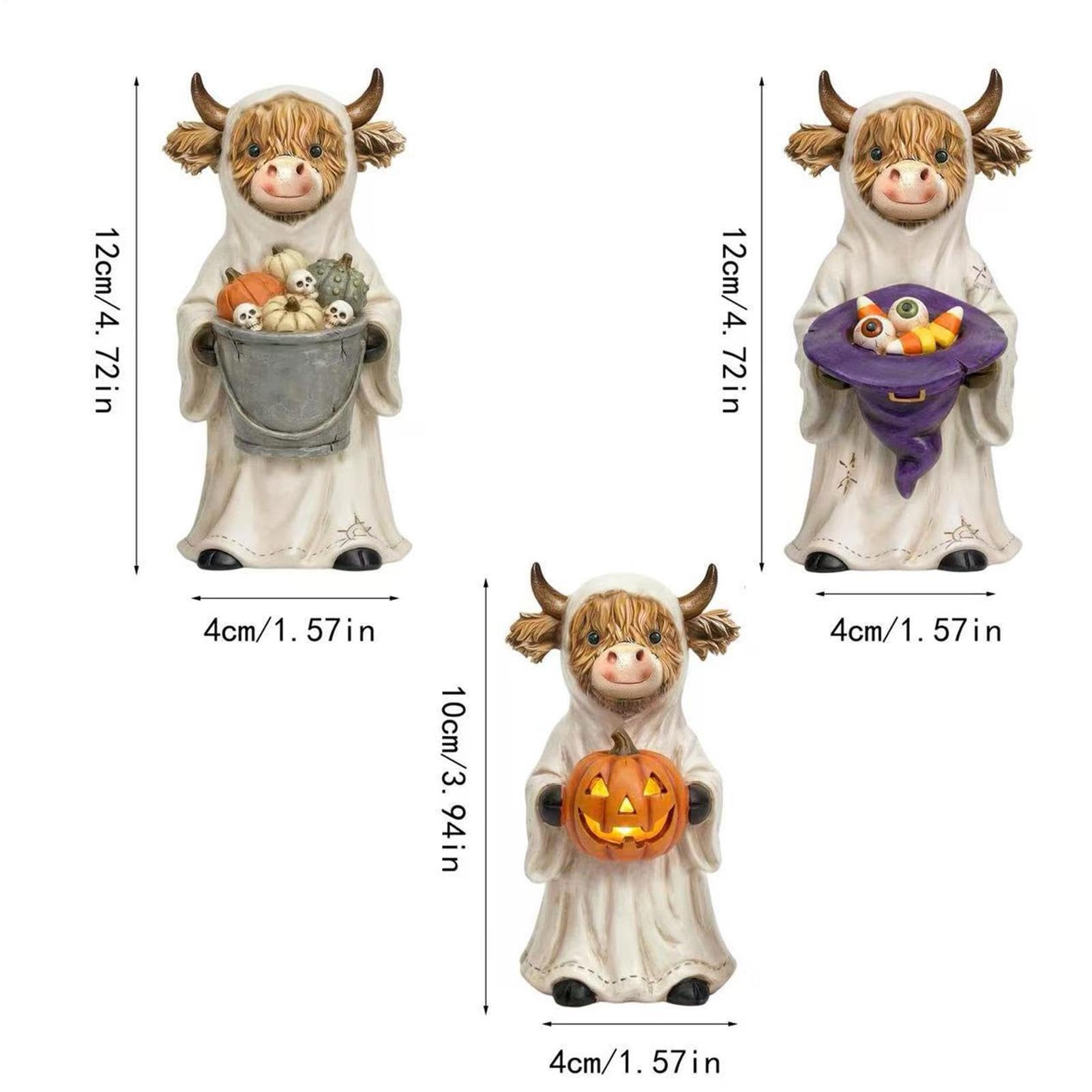 Figura de Animal Escultura Decorativa de de Halloween en Resina, 3 Piezas
