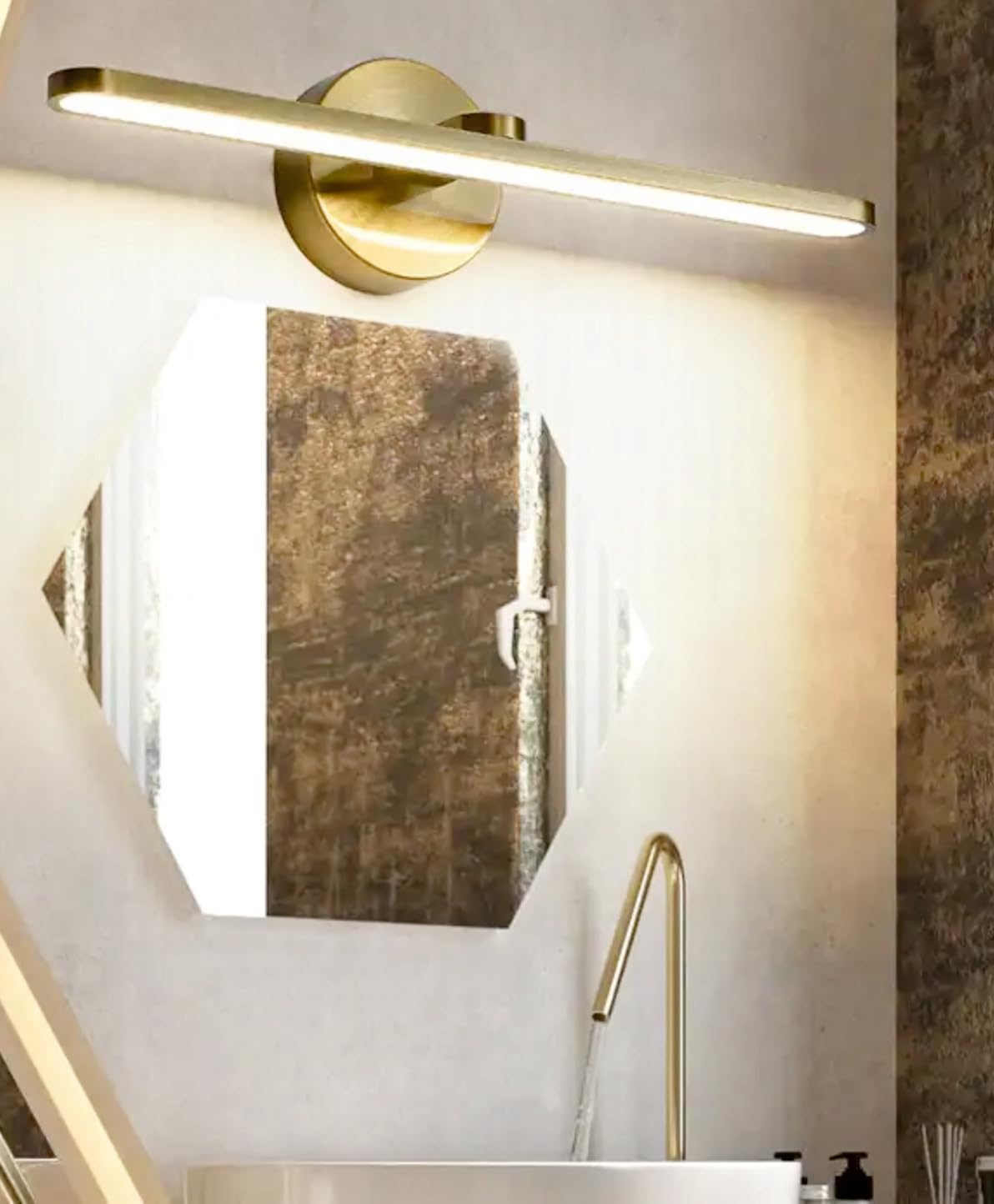 Applique LED da parete per illuminare quadri, specchi, murales, 14 W, tono di luce neutra 3000 K, finitura bronzo 50 cm