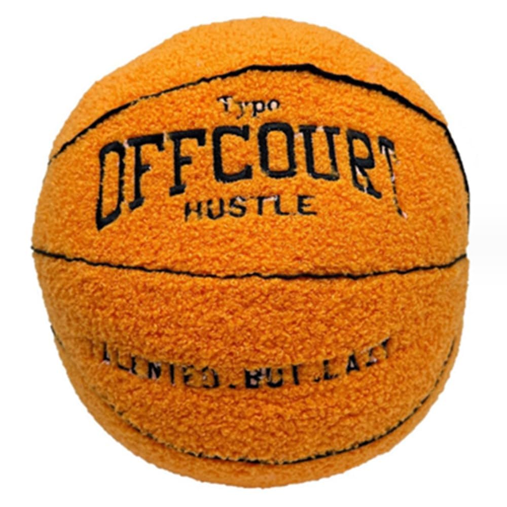 OUKEYI 9.8"/25cm Offcourt Basketball Plush Toy, Soft Pillow Stuffed Sofa Ball for Fans, Boys and Girls of All Ages (Orange)