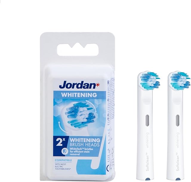 Jordan ® | Electric Toothbrush Heads for Electric Toothbrush with Oscillating & Rotating Technology | Whitening Electric Toothbrush Head | Oral B Compatible | 2 Units Pack
