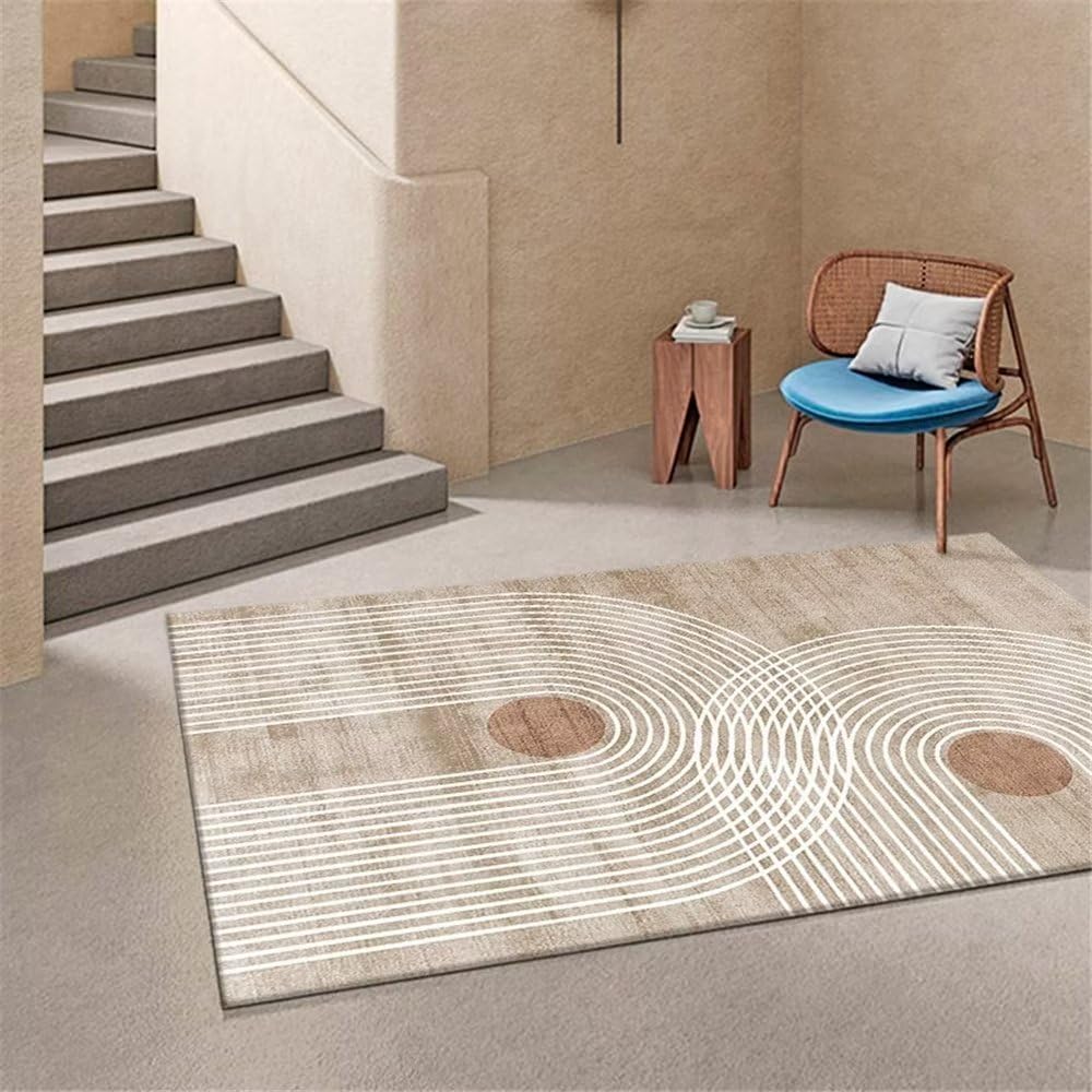 Tapis ados et grand tapis de sol bébé marron 200x250 cm à fleurs épurées