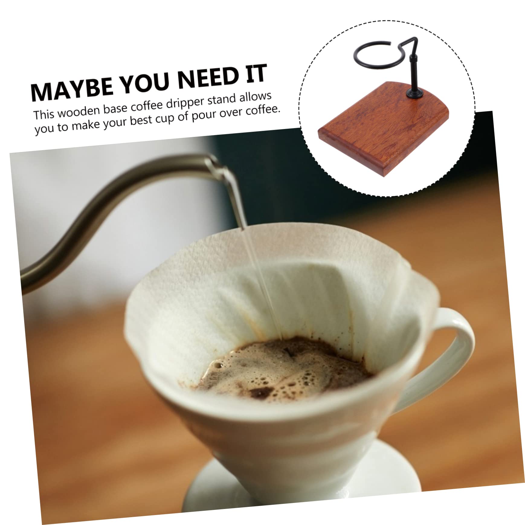 UKCOCO Supporto Per Gocciolatoio in Legno Massello Resistente - Supporto Per Tazze Con Filtro in Legno Forniture Manuali Per Bar/caffetteria