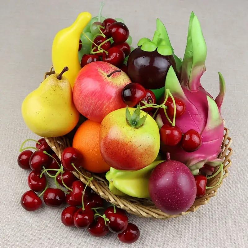 BabyMoon Set of 10 Mix Simulation Fake Fruits | Artificial Plastic Model | Ornament Decoration | Photography Props Basket Display Filler
