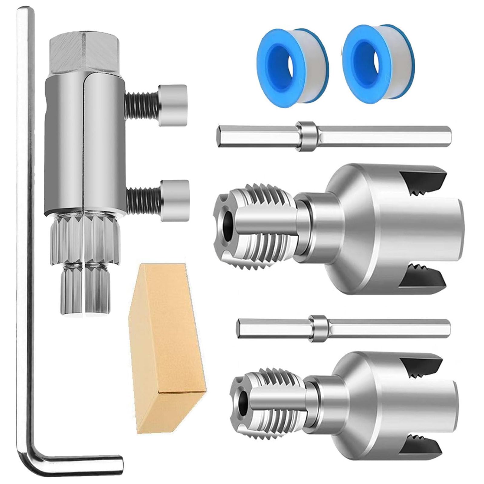 Pipe Threading Tool, PVC Pipe Threader 1/2 ' ' 3/4 ' ' Internal & External Tube Threading Tool for Water Plumbing for PVC